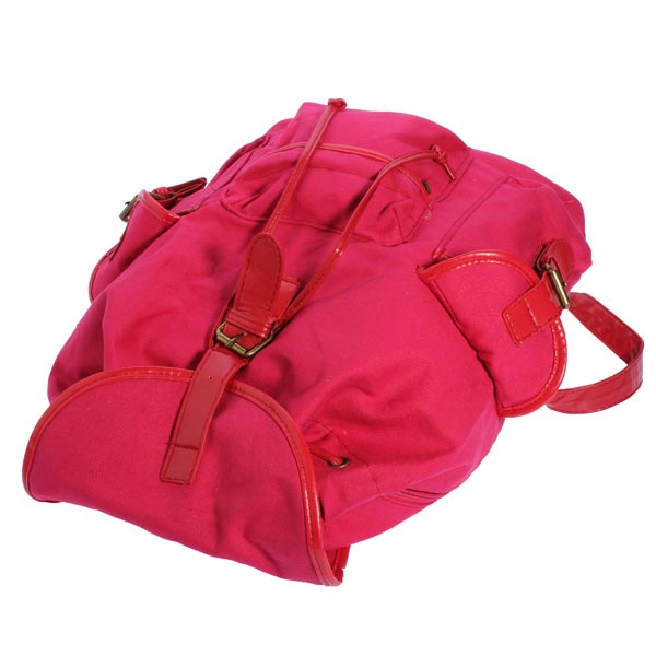 Vintage Women Casual Canvas Backpack Bookbag Bag Shoulder Bag Red